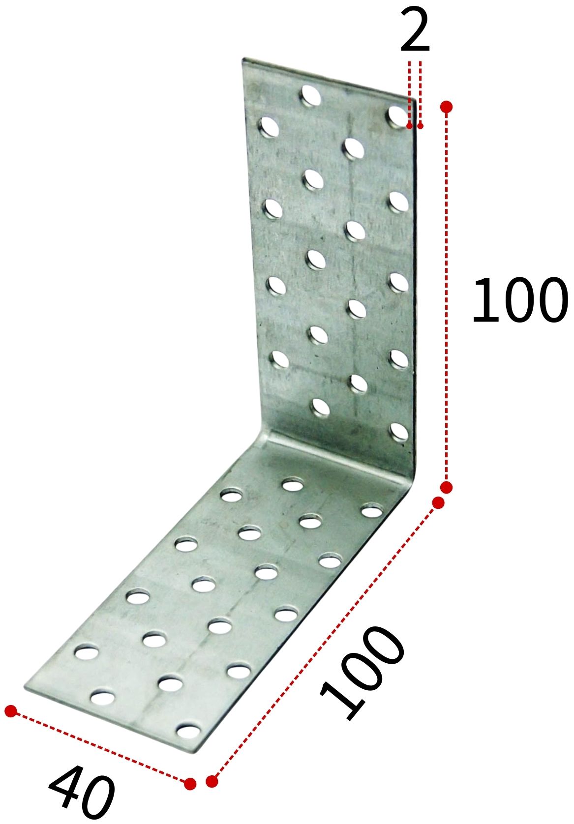 Крепежный уголок 100х100х40 мм, горячий цинк - фото
