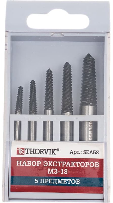 Набор экстракторов М3-18 Thorvik SEA5S, 5 шт - фото