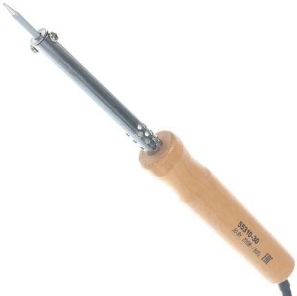 Паяльник электрический 25 Вт конусное жало деревянная рукоятка Stayer MAXTerm 55310-25 - фото