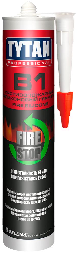 Герметик силиконовый огнестойкий TYTAN Professional  B1 Fire Acrylic 18788, 310 мл белый - фото