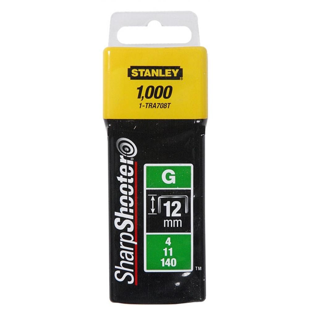 Скобы для степлера 12 мм, тип G (4/11/140) STANLEY Heavy Duty 1-TRA708T, 1000 шт - фото