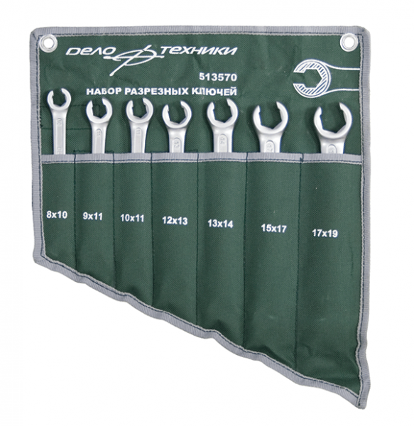 Набор разрезных гаечных ключей Дело Техники 8-17 мм (сумка) 513540 - фото