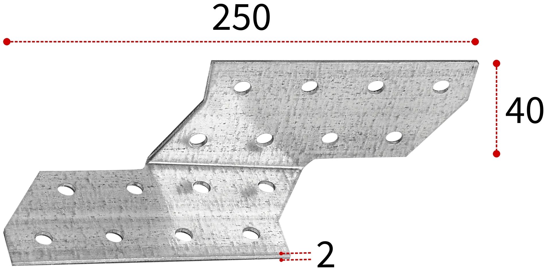 Держатель балки DB СПК 40х250х40 (правый), оцинкованная сталь - фото