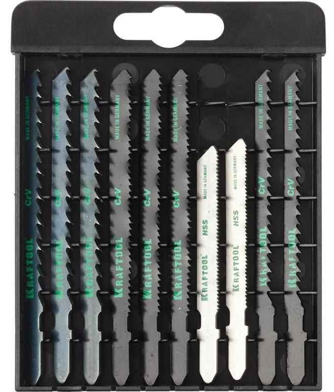 Набор полотен по дереву и металлу для электролобзика HSS/CrV Kraftool 159590-H10, 10 шт - фото