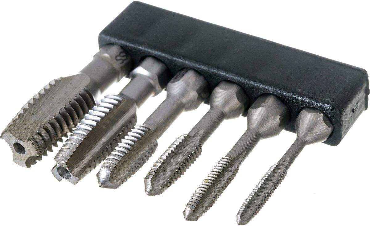 Набор метчиков M3-M10 HSS Bucovice 948110, шестигранный хвостовик, 6 предметов - фото