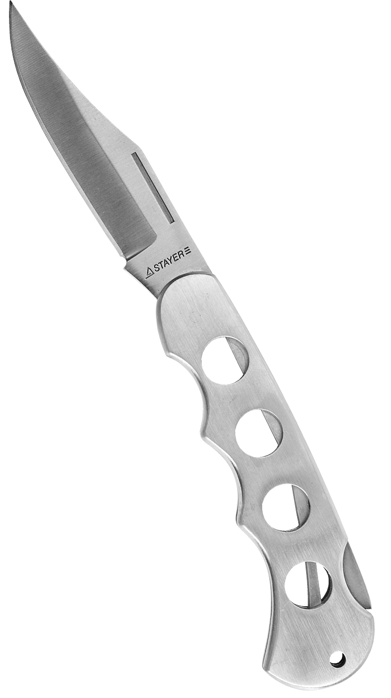 Нож складной цельнометаллический 80 мм с облегченной рукояткой Stayer 47613 - фото