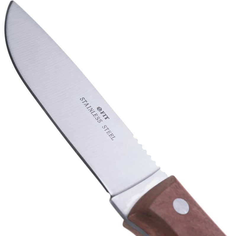 Нож туристический с деревянной ручкой 235 мм FIT 10730 - фото