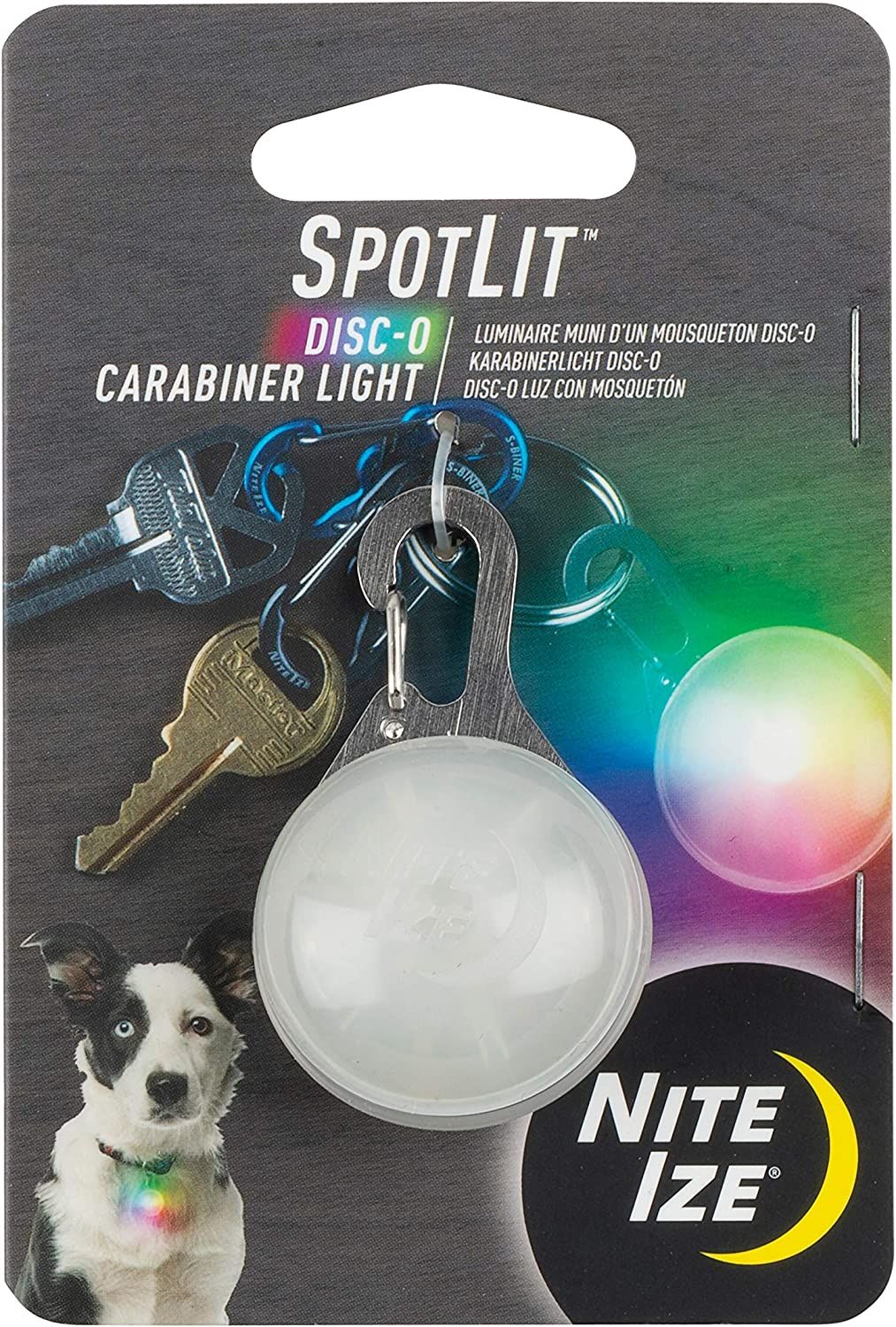 Карабин-брелок светодиодный Nite Ize SpotLit Eco Packaging SLG-06-07, диско - фото