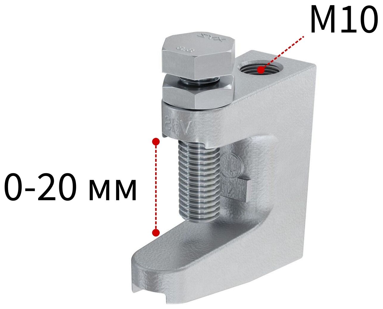 Струбцина монтажная для балок Fischer TKL М10 079688, чугун - фото