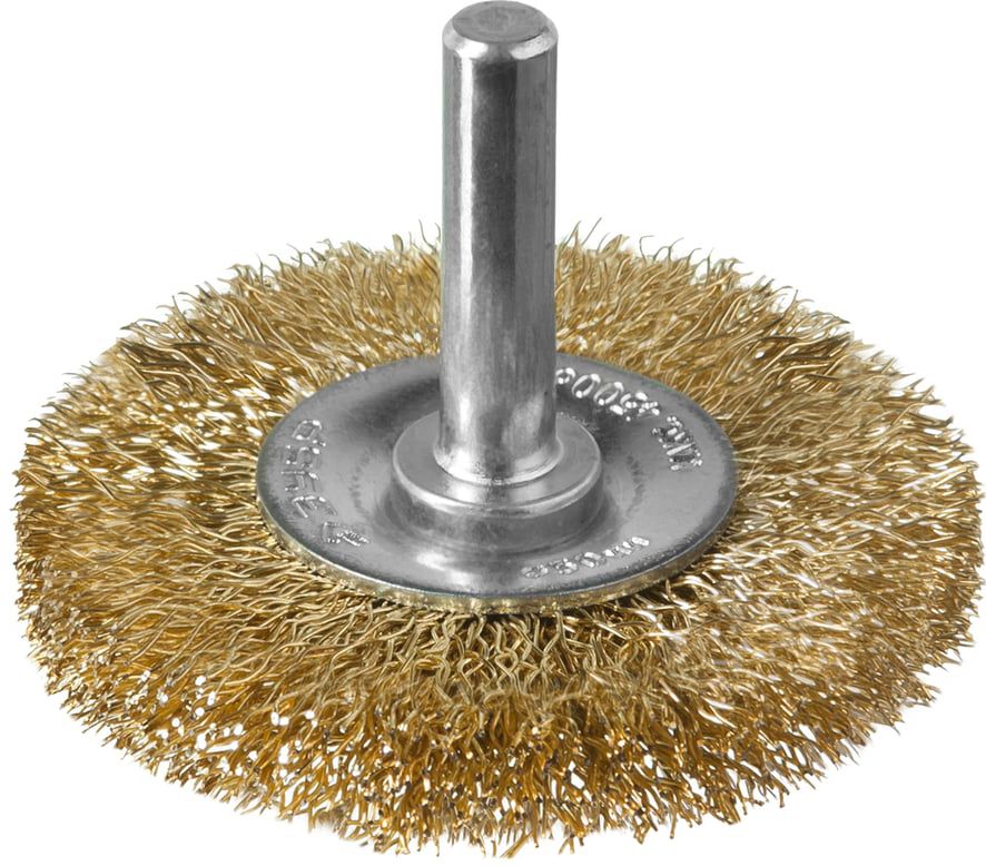 Щетка дисковая витая латунированная 50 мм для дрели Профессионал ЗУБР 3520-050 - фото