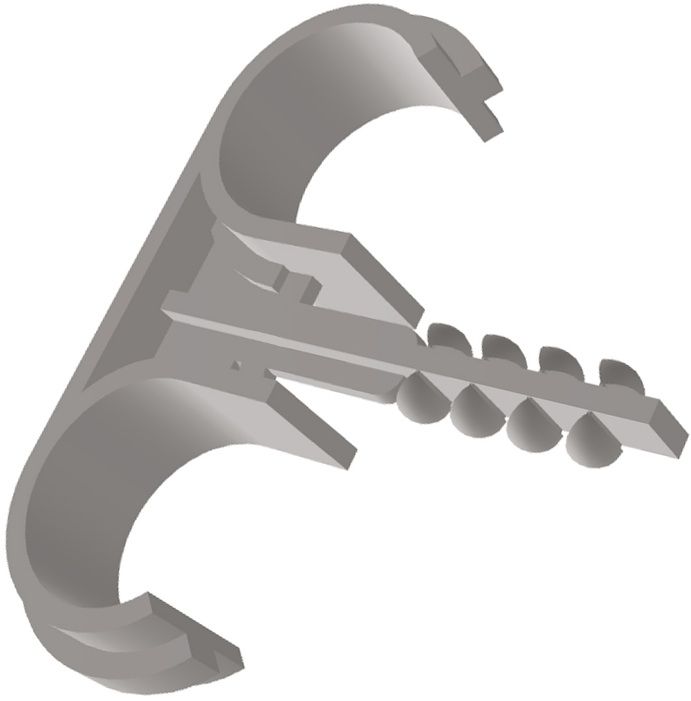 Дюбель-хомут вставной широкий DSA 25-32 с двойной скобой для кабелей Schnabl 30270 - фото