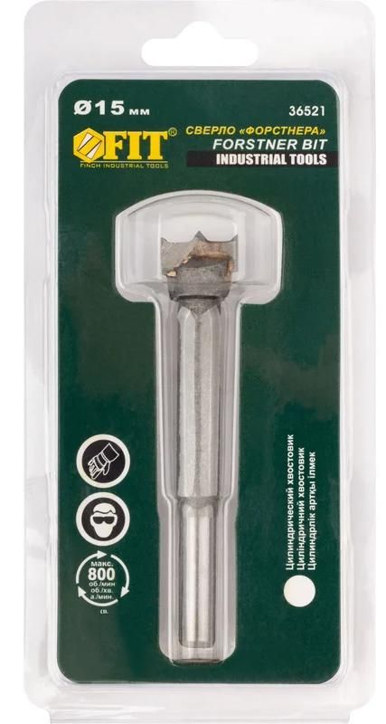 Сверло Форстнера по дереву с карбидными вставками 15х70 мм FIT 36521 - фото