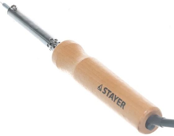 Паяльник электрический 40 Вт конусное жало деревянная рукоятка Stayer MAXTerm 55310-40 - фото