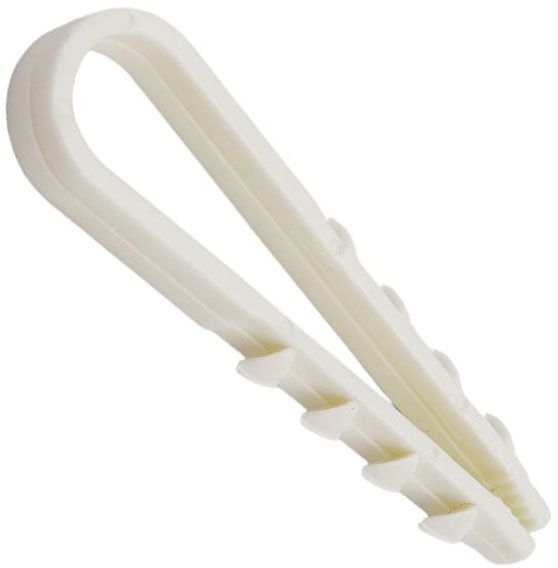 Дюбель-хомут круглый 6 белый 3642, нейлон - фото