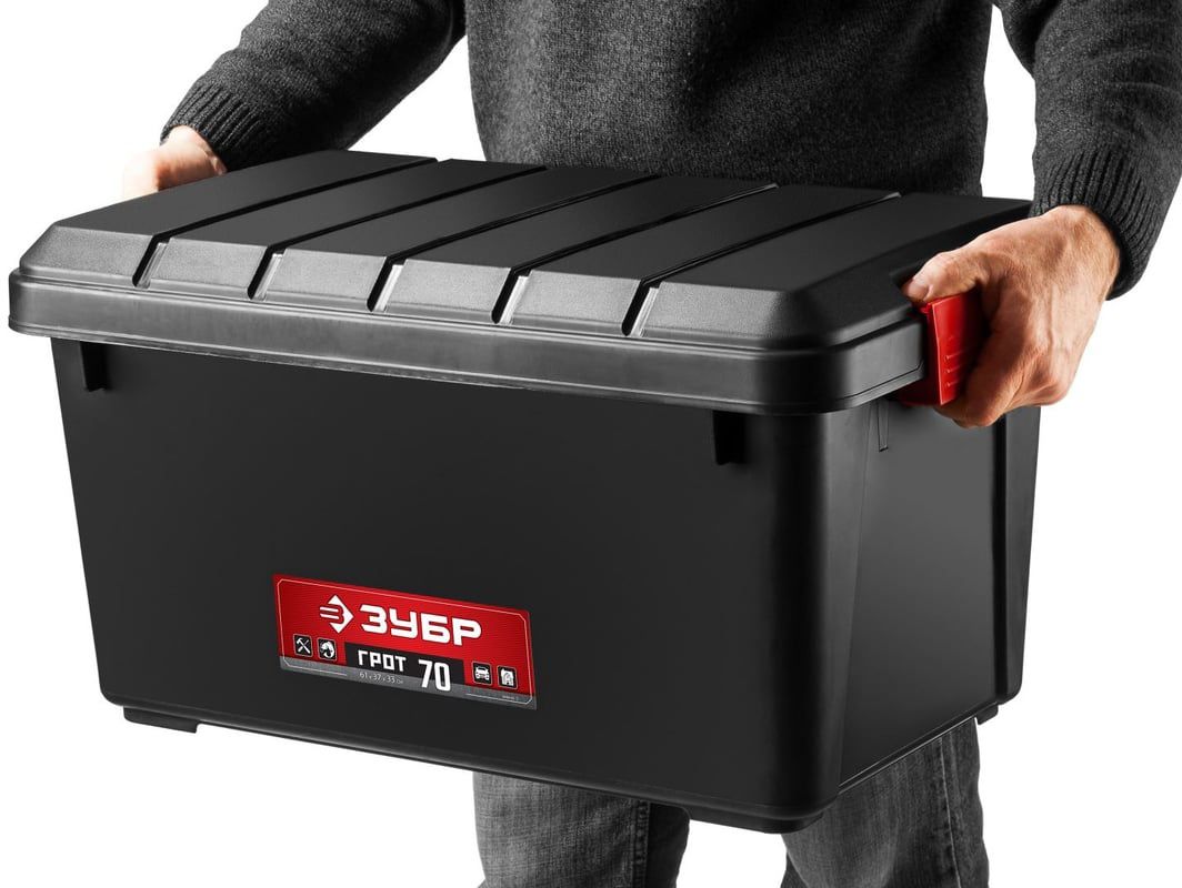 Усиленный ящик-контейнер с крышкой на 70 л ГРОТ-70 ЗУБР 38184-24_z01 - фото