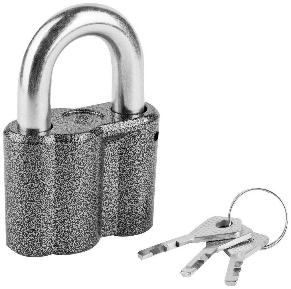 Замок навесной дисковый усиленная дужка ВС2М1 с финским ключом ЧАЗ 37220-1 - фото