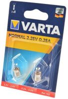 Лампа аргоновая 742 для фонаря 0,56 Вт 0,25 А 2,25 В цоколь E10 Varta 742000402М, 2 шт в блистере