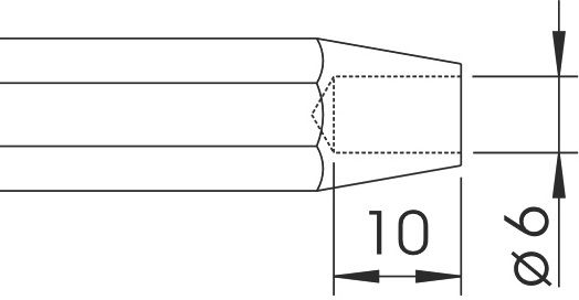 Забивочное приспособление 12х110 мм с отверстием 6х10 мм Rennsteig RE-4551101, сталь - фото