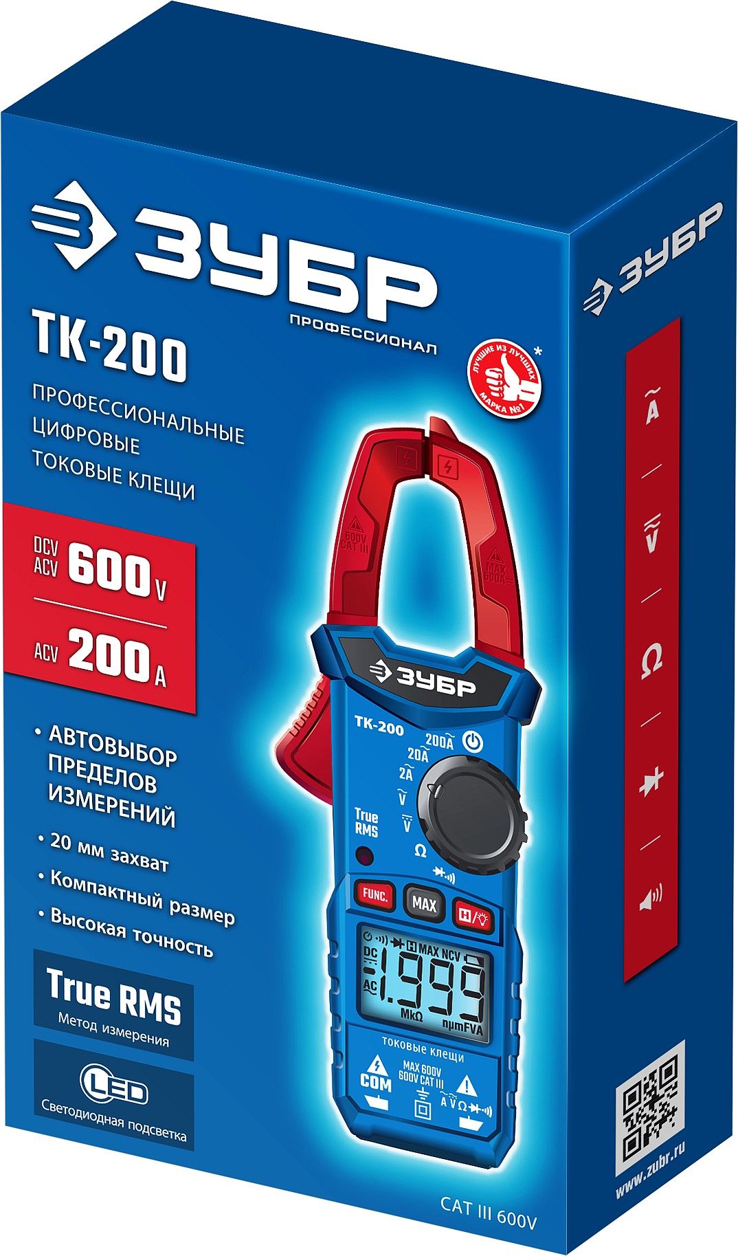 Клещи токовые цифровые ЗУБР ТК-200 59828 - фото