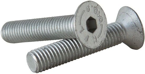 Винт с потайной головкой и внутренним шестигранником М8х35 ISO 10642 (DIN 7991), класс прочности 10.9 (flZnncL/480h) - фото
