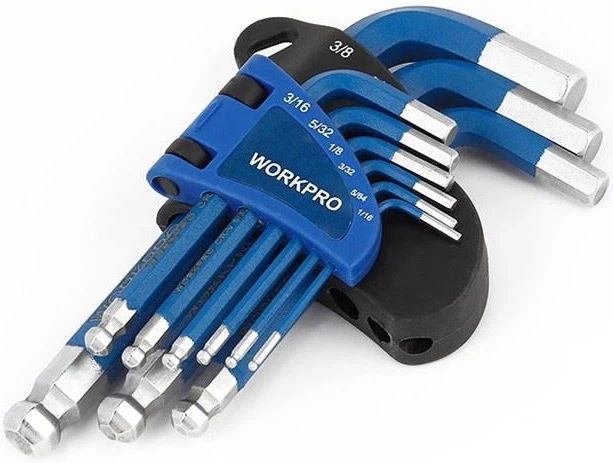 Набор шестигранных ключей с шариковой головкой Workpro PRO WP222010, 9 шт - фото