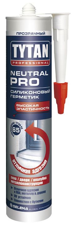 Герметик силиконовый нейтральный 280 мл TYTAN Professional Neutral Pro 94261, прозрачный  - фото
