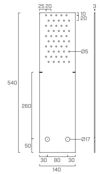 Пластина 140х540х3 Wht Plate C Holz Technic WHTPLATE540 - фото