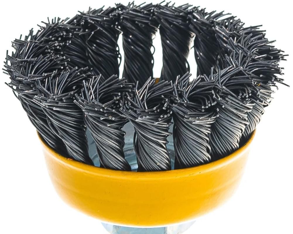 Щетка-крацовка чашечная для УШМ, жгутированная стальная проволока 0,5 мм Stayer Prof  - фото