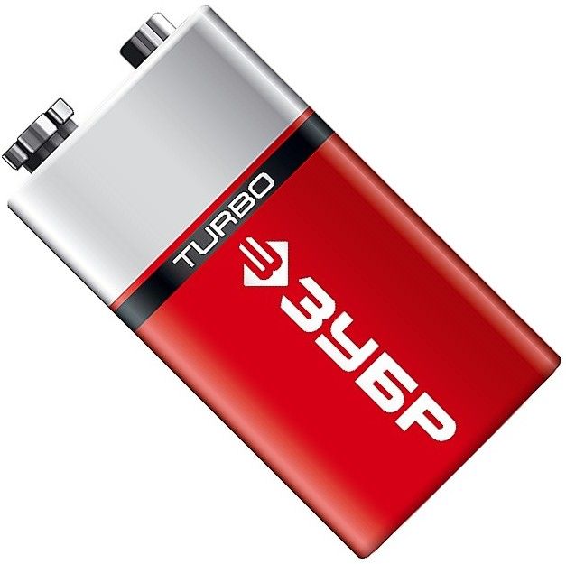 Батарейка щелочная тип 6LR61 Крона 9 В ЗУБР Turbo 59219 - фото