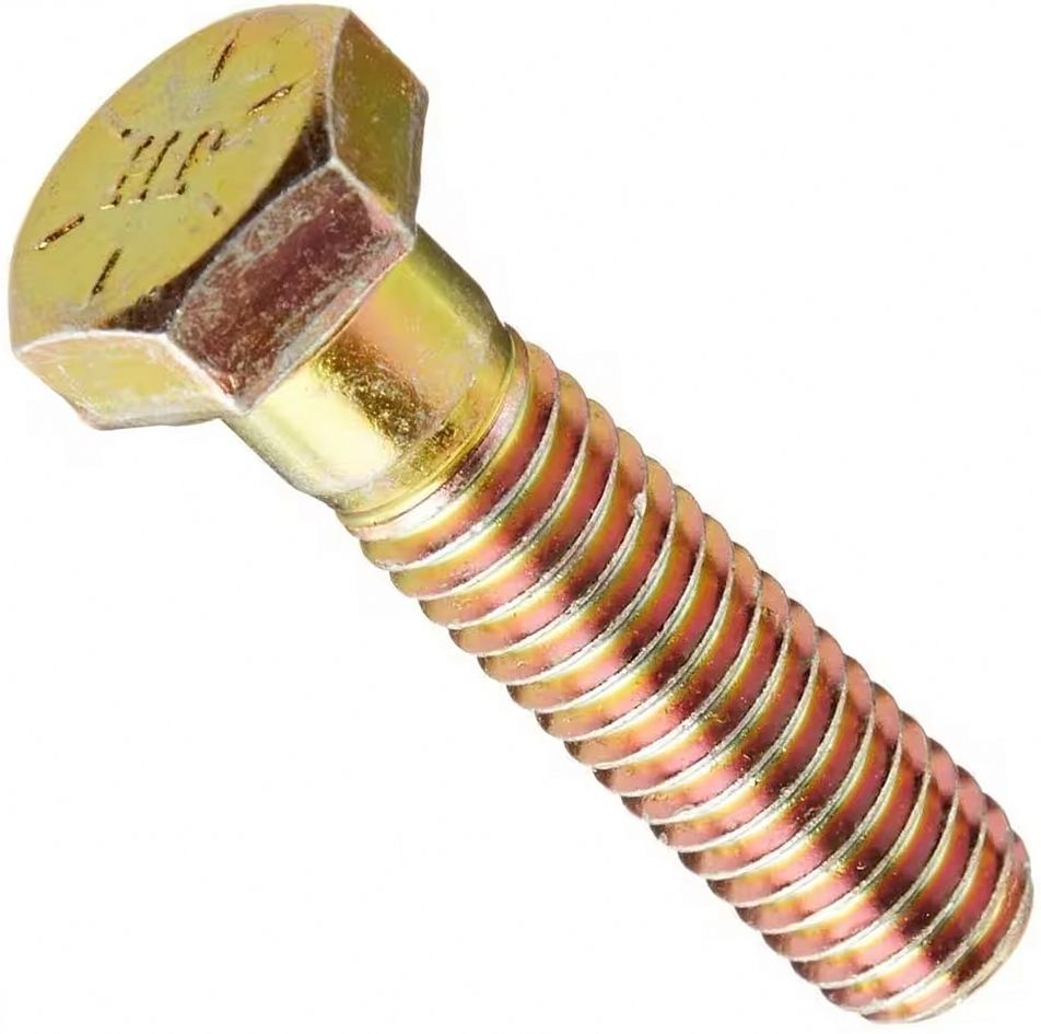 Болт дюймовый UNC 1-8 х 4 (102 мм) DIN 931, класс прочности 10.9 (Grade 8), желтый цинк - фото
