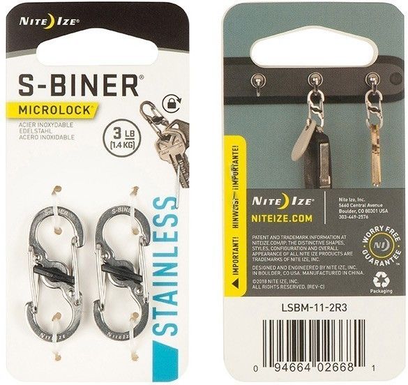 Карабин нержавеющий с блокировкой Nite Ize S-Biner MicroLock, 2 шт. - фото