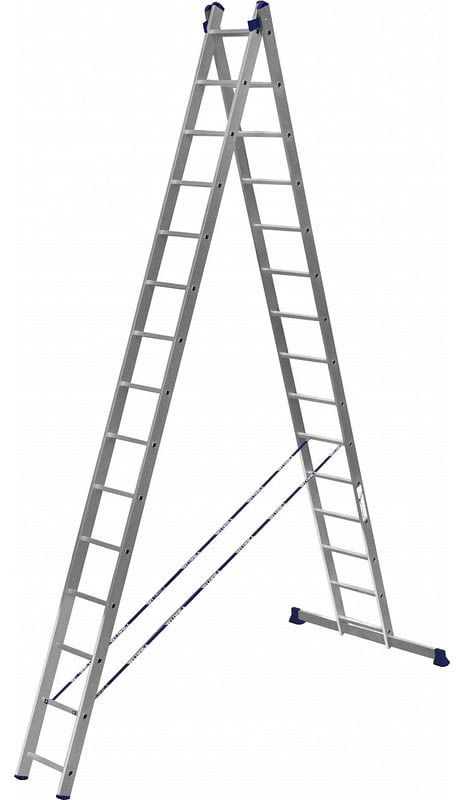 Изображение товара Двухсекционная лестница алюминиевая Алюмет HS2 6215 2х15 ступеней Изображение товара Двухсекционная лестница алюминиевая Алюмет HS2 6215 2х15 ступеней