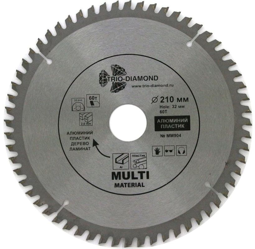 Диск пильный универсальный 210х32/30х60Т Multi Material, Trio-Diamond MM904 - фото