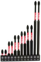 Изображение товара Набор бит PH2 25/50/65/75/90/150 мм Impact SGS SGS63-PH2, сталь S2, 12 шт