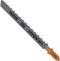 Изображение товара Полотна по дереву T101B для электролобзика 75х2,5 мм, Uragan 159472-2.5_z02, высокоуглеродистая сталь (HCS), 2 шт