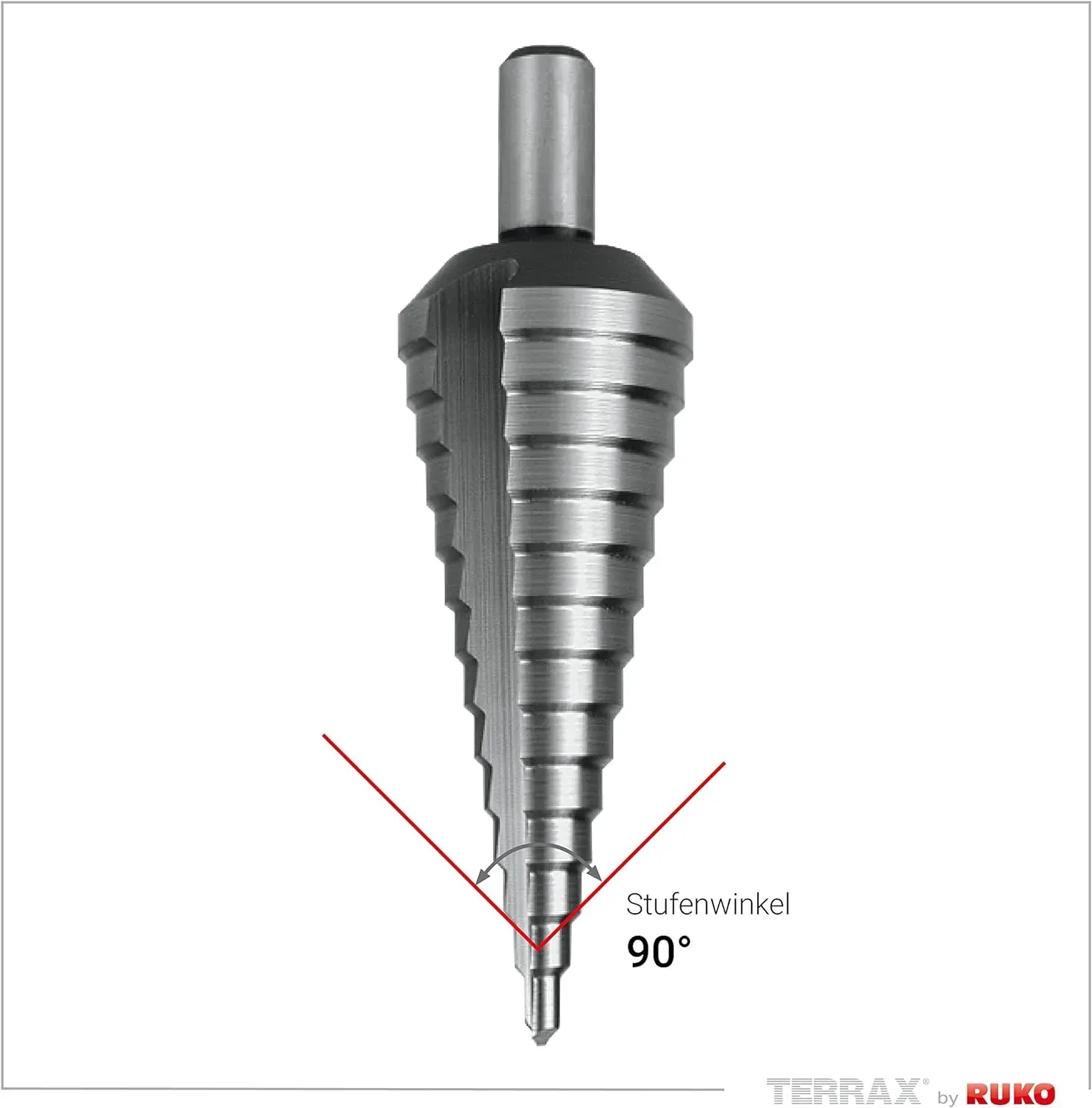 Сверло ступенчатое по металлу, прямая канавка HSS-G Terrax by Ruko - фото