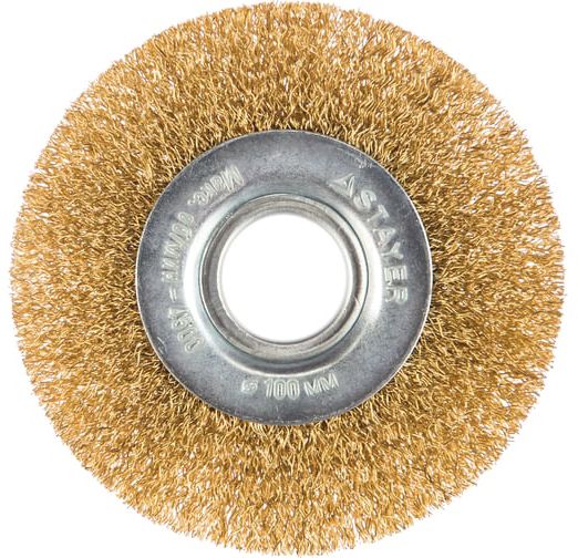Щетка дисковая латунированная для УШМ Professional Stayer - фото
