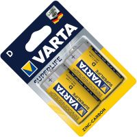 Батарейки солевые D Varta Superlife 2020101412, 2 шт в блистере