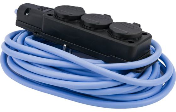 Морозостойкий силовой удлинитель 3 розетки 10 м 16 А IP54 КУБ PC-3GF-R-10(IP) - фото