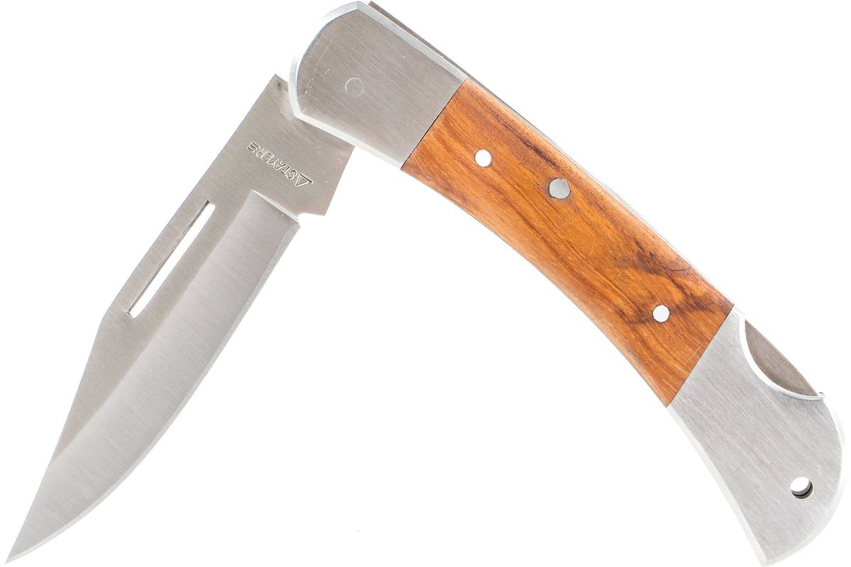 Нож складной 97 мм с деревянными вставками Stayer 47620-2 - фото