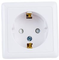 Розетка белая 1-м. ОП 16А IP20 250В с заземлением и защитными шторками Хит Systeme Electric RA16-138-B