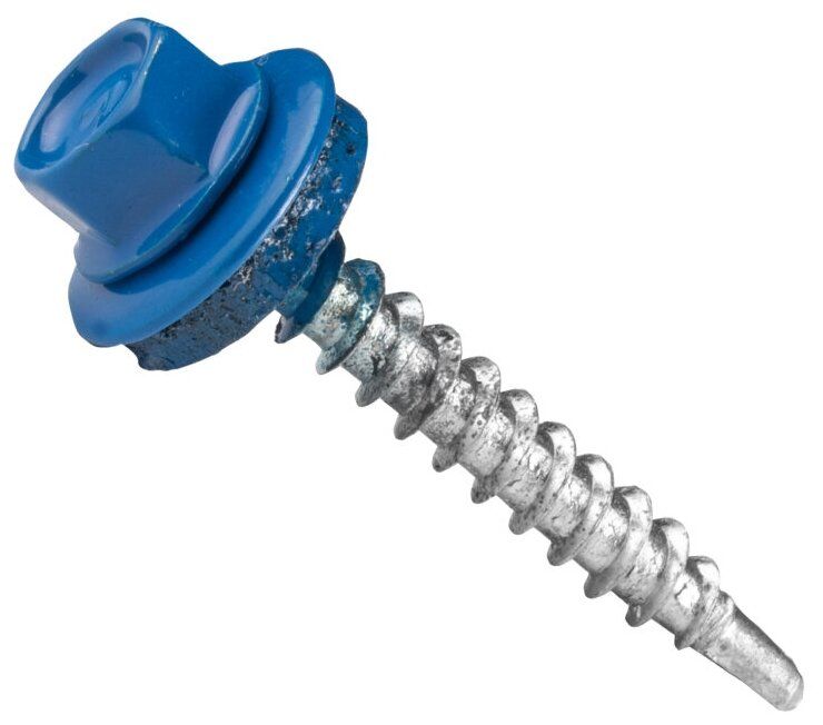 Саморез кровельный со сверлом 4,8х25 RAL 5013 кобальтово-синий - фото