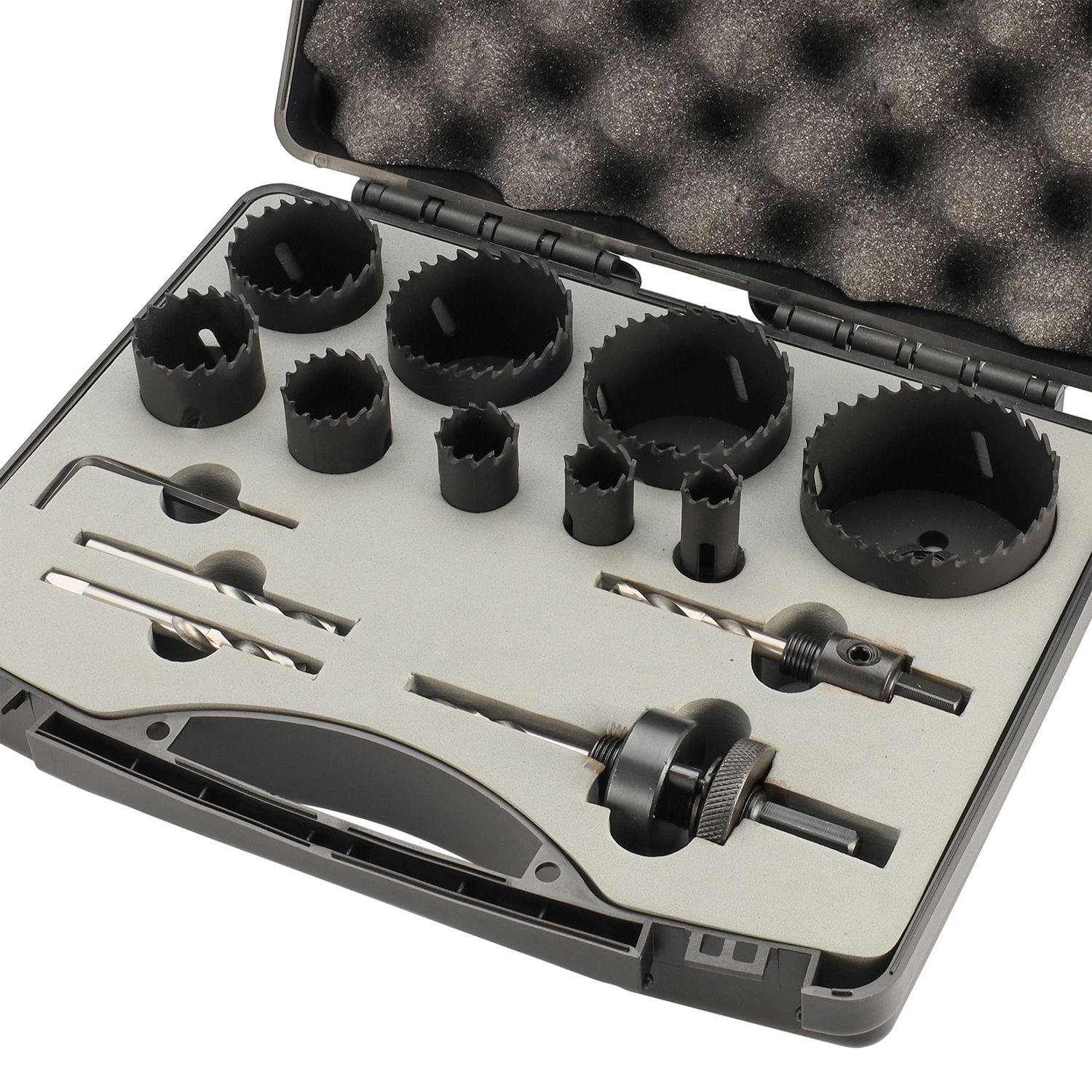 Набор коронок 16-67 мм HSSE-Co8 H-Tools 04403220, биметаллические, 14 предметов - фото