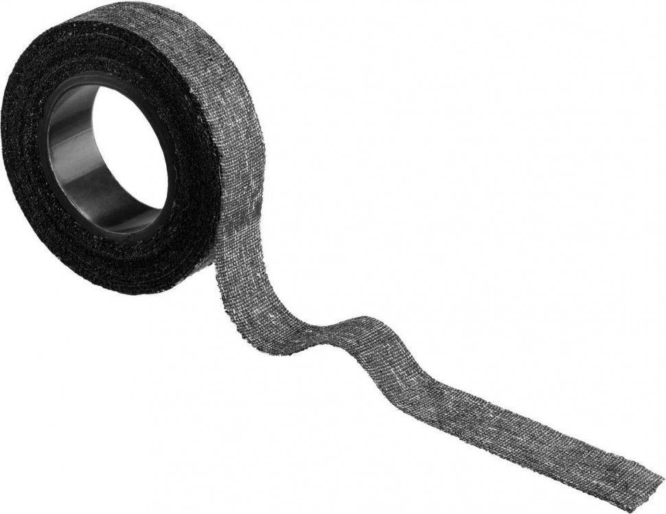 Изолента на х/б основе 18 мм х 15 м, 1 000 В СИБИН 1230-15, черная - фото