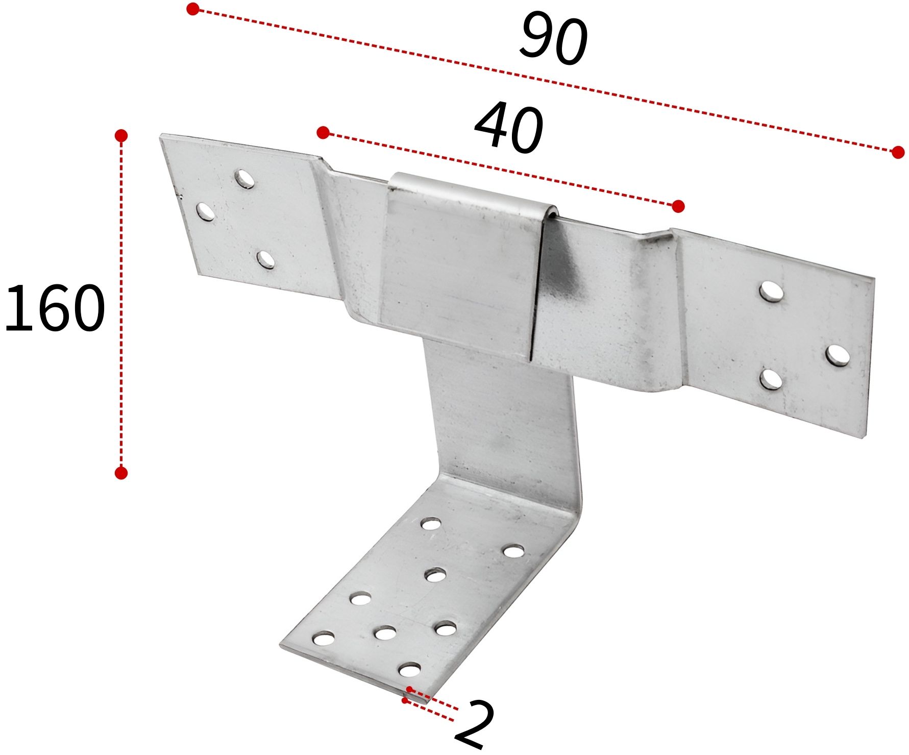 Скользящая опора СПК 160х90х40, оцинкованная сталь - фото