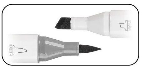 Набор скетчмаркеров 2-х сторонних, 1-7 мм 12 цветов, MC-5600-12 - фото