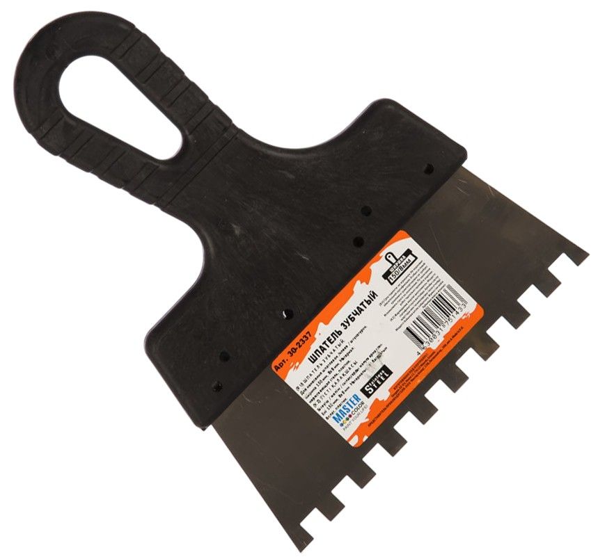 Изображение товара Шпатель зубчатый 150 мм 8x8 мм нержавеющая сталь Master Color 30-2337