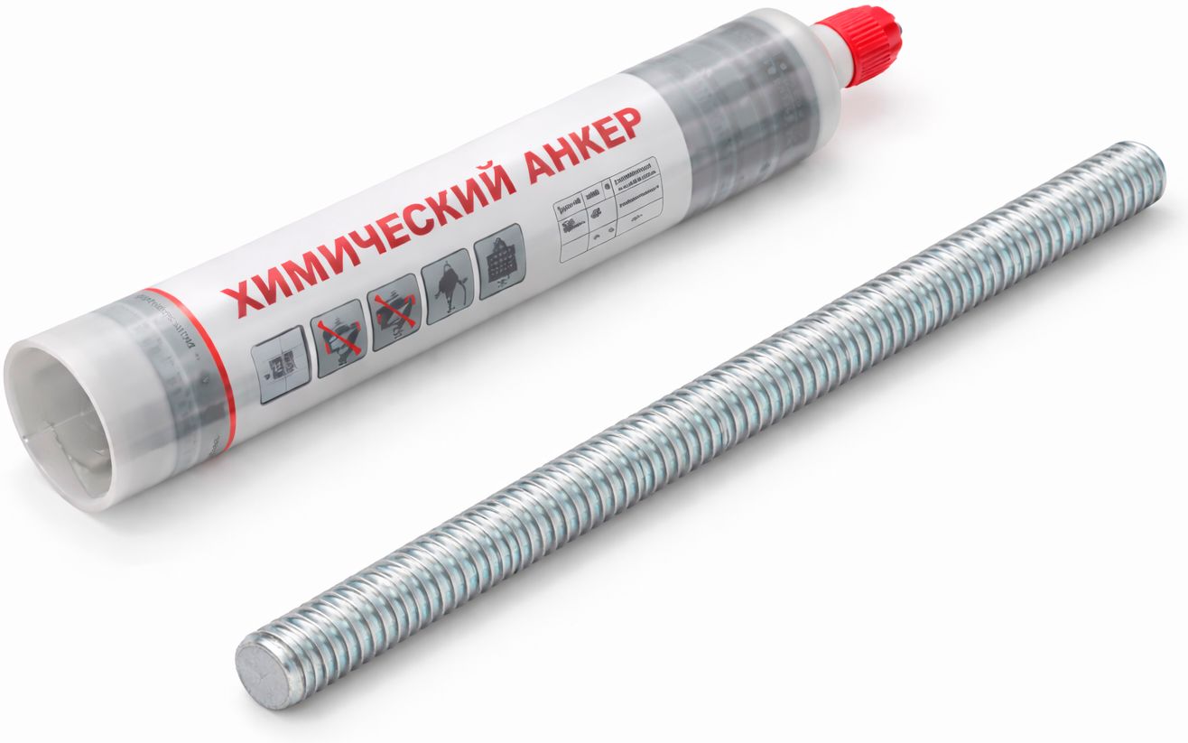 Резьбовая шпилька для химического анкера, класс прочности 8.8, оцинкованная сталь - фото