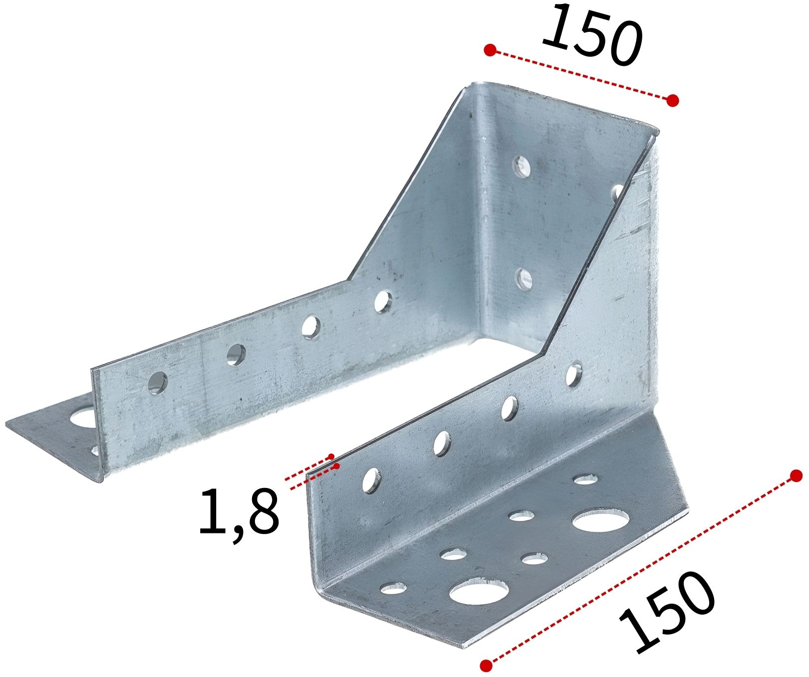 Открытая опора бруса 150х150х1,8 OBR R СПК, оцинкованная сталь - фото