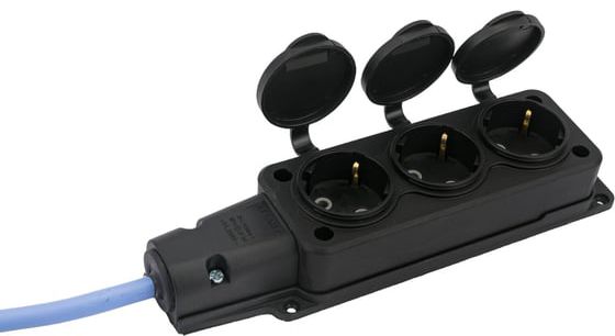 Морозостойкий силовой удлинитель 3 розетки 10 м 16 А IP54 КУБ PC-3GF-R-10(IP) - фото